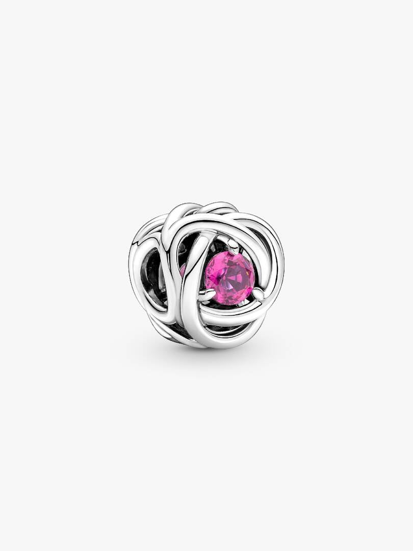 S925 Birthstone Eternity Circle Months Sterling Silver Charm Collection | Personalised Jewellery Gift | Bracelet Charm