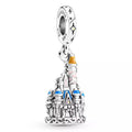 Cinderella Castle Dangle Charm Hallmarked S925 Sterling Silver